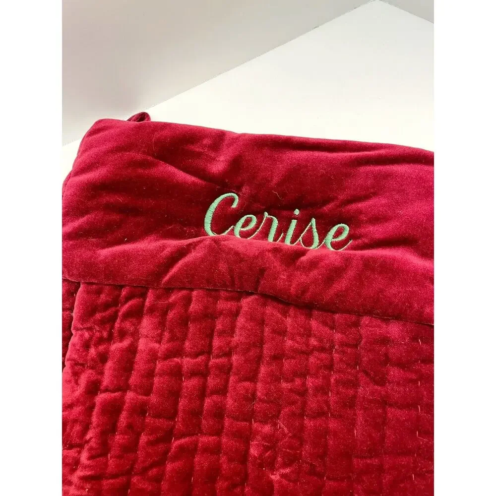 Pottery Barn Red Velvet Large Soft Stocking Personalized Cerise NWT